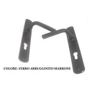 Maniglia con placca FORO YALE ferro arrugginito marrone QUADRO 8 FM043.YM.R