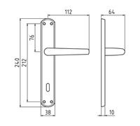 Maniglia con placca per porta Ghidini Milena
