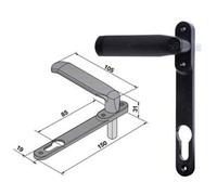 Maniglia con Placca per Serramenti Serie 086 per Cilindro Sagomato