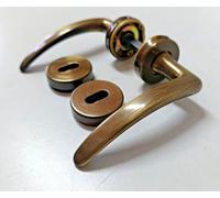 MANIGLIA COPPIA DI MANIGLIE GHIDINI OTTONE BRONZO CON ROSETTA BOCCHETTA Ø MM. 45