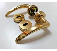 MANIGLIA COPPIA DI MANIGLIE GHIDINI OTTONE LUCIDO CON ROSETTA BOCCHETTA Ø MM. 45