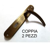 MANIGLIA COPPIA GHIDINI LORD OTTONE BRONZO GRAFFIATO QUADRO 8 INTERASSE 70