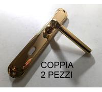 MANIGLIA COPPIA GHIDINI SARA OTTONE MASSICCIO LUCIDO QUADRO 8 INTERASSE 70