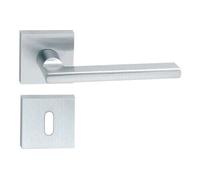 MANIGLIA COPPIA MANIGLIE PER PORTE INTERNE CROMO SATINATO CON ROSETTA MOD METRO