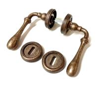 MANIGLIA COPPIA MANIGLIE TUAREG PORTA ROSONE F. PATENT OTTONE BRONZATO Q. 8