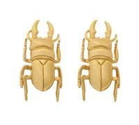 Maniglia creativa in ottone per porta scarafaggi, set da 2 pezzi, argento | Ottone massiccio, resistente alla corrosione, non stinge, lunghezza 4,5 cm, design creativo di insetti