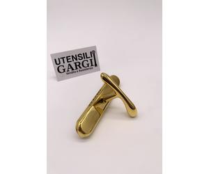 MANIGLIA CREMONESE CON PLACCA OVALE / SICMA SERIE ISI - OTTONE LUCIDO