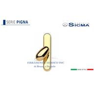 MANIGLIA CREMONESE OTTONE LUCIDO SICMA SERIE PIGNA C/PLACCA OVALE