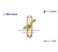 MANIGLIA CREMONESE OTTONE LUX SICMA SERIE OLIMPIA C/PLACCA OVALE