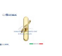 MANIGLIA CREMONESE SICMA SERIE DAFNE /PLACCA OVALE COLORE OTTONE LUCIDO