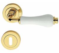 14660 MANIGLIA OTTONE DALIA C/BOCCHETTA CERAM LUC BIA