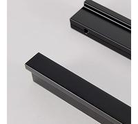 Maniglia della porta in lega di alluminio, maniglia armadio 2Pcs, maniglie per mobili, dimensione (8cm/12cm/24cm/50cm/100cm) maniglia fissa, maniglia nera moderna,Black-100cm