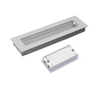 Maniglia della porta incorporata, Maniglia for cassetto mobile integrata in lega di alluminio color argento, misure multiple, confezione da 2(B1,Hole distance 128mm)