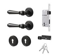 Maniglia Della Porta Maniglia for porta interna nera a leva Set Camera da letto Hotel House Room for in legno(Black(72mm))