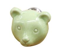 Maniglia dell'armadio, pomello della porta dell'orso in ceramica, maniglia per mobili divertente dell'armadio del cassetto dell'armadio, ferramenta in stile europeo per mobili per la casa(verde)