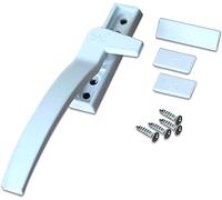 Maniglia di bloccaggio for battente, serrature for finestre in PVC, serratura in acciaio plastico ispessito for aprire porte e finestre, fibbia in lega di zinco a sette caratteri(Left 1pcs)