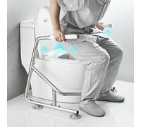 Maniglia di sicurezza per WC, telaio di sicurezza regolabile in acciaio inossidabile per il bagno con maniglie di sostegno, per anziani e disabili