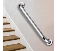 Maniglia di sostegno in acciaio inossidabile 304 con tubo tondo da 3,2 cm, corrimano di sicurezza per assistenza all'equilibrio del bagno per disabili anziani e recupero post-infortunio(80cm)