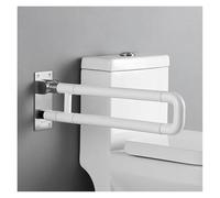 Maniglia Doccia Anziani Maniglione pieghevole for anziani ribaltabile verso il basso WC da bagno Rotaie di sicurezza in plastica ABS Handicap a forma U(White)