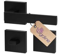 Maniglia ERGO porta bagno, nera WC, quadrata opaca, guarnizione