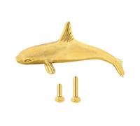 Maniglia ergonomica a forma di delfino, in ottone, comoda impugnatura di lunga durata, per tutte le età, facile da installare, resistente, in ottone, tirata artistica