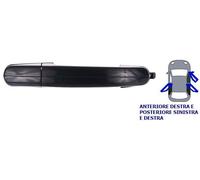 Maniglia Esterna Anteriore E Posteriore per Ford C-max 2010-2015 Nera Liscia - M