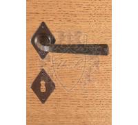 MANIGLIA FERRO FORGIATO ROSETTA ANTICA ANTICATA MANIGLIE PORTE POMOLO FM044