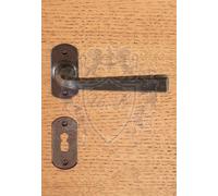 MANIGLIA FERRO FORGIATO ROSETTA ANTICA ANTICATA MANIGLIE PORTE POMOLO FM044 STR