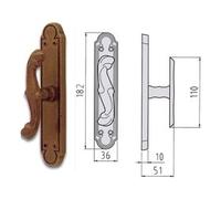 Maniglia finestra cremonese su placca BAROCCO Brunito 44290407000