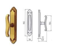 Maniglia finestra cremonese su placca LADY Ottone fumè 44394407006