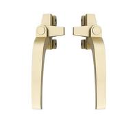 Maniglia Finestra PVC Maniglie for finestre in lega di alluminio Tipo 38 Maniglia finestra a battente sicurezza universale Leva trazione laterale sinistra/destra(Gold,Left)