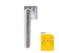 Maniglia finestra serie LAURA in zama design moderno rosette squadrate