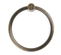 Maniglia for porta a foro singolo in ottone, anello solido rotondo in bronzo antico, maniglia in rame retrò, installazione con fissaggio a vite(6.5cm)