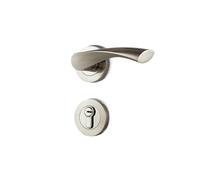 Maniglia for porta della camera da letto, serratura for stanza, for interna lucida, for in legno semplice e silenziosa spazzolata(Brushed Nickel,With key)