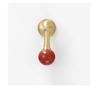 Maniglia for porta in ottone, for armadio, cassettiera, bagno, pendente a sfera rotonda, pietra, pomello for porta a foro singolo(Rot)