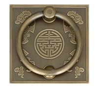 Maniglia for porta in ottone in stile antico cinese, anello for in legno massello con motivo a pipistrello della doppia felicità, di trazione for mobili retrò(Bronze,13cm,B)