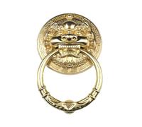 Maniglia For Porta In Rame, Antico Batacchio A Forma Di Testa Di Bestia, Set Di Maniglie For Cancelli In Legno Vintage, Accessori Decorativi For Porte Ad Anello Resistenti(Brass,13.6CM_HOLLOW WREATHS)
