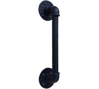 Maniglia for porta scorrevole in tubo, ferramenta for porta scorrevole in tubo industriale, maniglie rustiche nere, barra di sostegno for esterni for cancello, armadio, camere da letto(60cm)