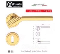 Maniglia Fusital H38 R8 Nero lucido design Sottas Associati maniglia per porta