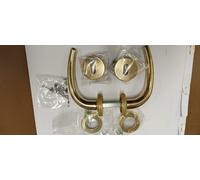 MANIGLIA GHIDINI MILENA CON ROSETTA OTTONE LUCIDO QUADRO 8 mm