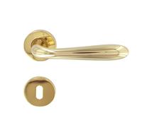 Maniglia Goccia Amalfi Per Porta Bussola Con Rosetta Ottone Lucido Forme