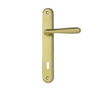 Maniglia Goccia con Placca in Zama Finitura Ottone Lucido 90 mm Foro