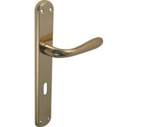 COPPIA MANIGLIE MANIGLIA CROMO SATINATO CON PLACCA MM.85 PORTE INTERNE FORO YALE