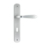 COPPIA MANIGLIE MANIGLIA CROMO SATINATO CON PLACCA INTERASSE 70 X PORTE INTERNE
