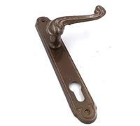 MANIGLIA GPB BAROCCO FORO YALE SU PLACCA BRUNITO OPACO - Ferrero Ferramenta