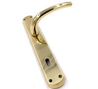 MANIGLIA GPB MILENA PLACCA 8X90 OTTONE LUCIDO - Ferrero Ferramenta