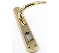 MANIGLIA GPB MILENA PLACCA YALE OTTONE LUCIDO - Ferrero Ferramenta