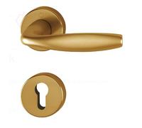Maniglia Guarnitura con rosetta e bocchetta HOPPE in alluminio per porte interne (Foro cilindro Yale bocc tonda, F4 alluminio aspetto bronzo)