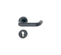 Maniglia Hoppe FS Parigi | per protezione dal fuoco porte | Brand SCHU tztueren T30 - T60 - T90 | Plastica Nero | Completo per WC