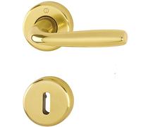 MANIGLIA HOPPE MARIBOR ORO LUCIDO CON ROSETTA E BOCCHETTA